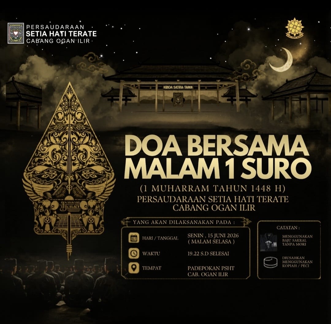 PSHT Cabang Ogan Ilir Ajak Warga Hadiri Doa Bersama Malam 1 Suro 1448 H